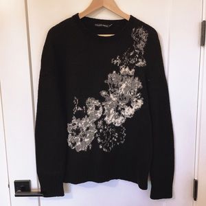 Alexander McQueen black floral Men's sweater